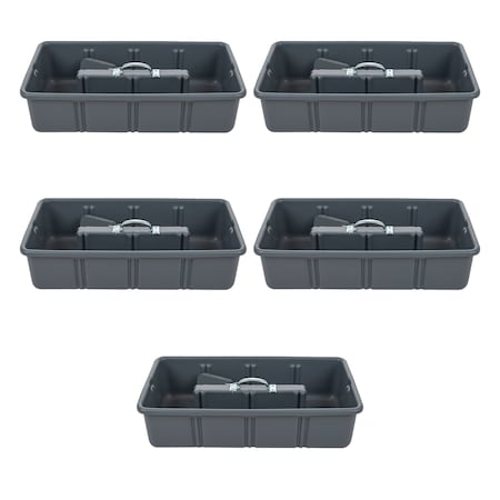 American Built Pro Pro-Grade Tool Tote, Polyethylene, Gray, 25 in W x 13-1/2 in D x 6-1/2 in H, 5 PK T1075 P5